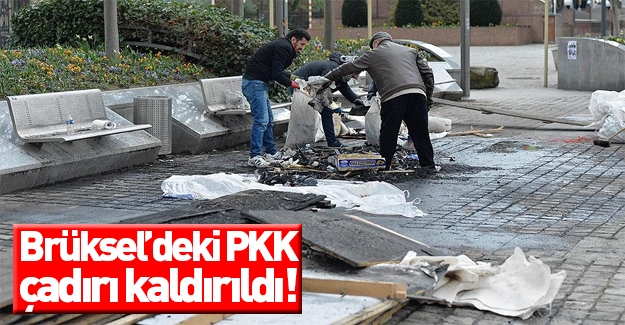 Brüksel'deki PKK çadırı kaldırıldı