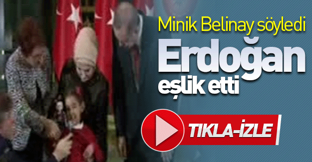Minik Belinay söyledi, Cumhurbaşkanı Erdoğan eşlik etti! İşte o renkli anlar! TIKLA-İZLE