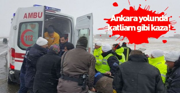 Ankara yolunda katliam gibi bir kaza meydana geldi!