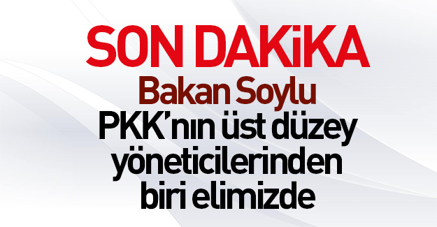Soylu: PKK'nın üst düzey yöneticilerinden biri elimizde