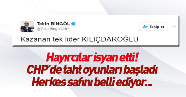 CHP'li Tekin Bingöl Kılıçdaroğlu referandumun galibi ilan etti!