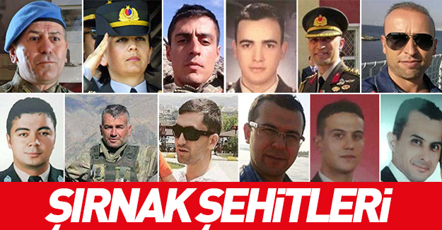 Şırnak'ta şehit düşen askerlerin isimleri açıklandı