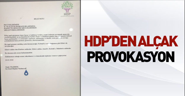 HDP’den 'Afrin' provokasyonu!