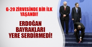 G-20'de bir ilk yaşandı! Erdoğan bayrakları yere serdirmedi (15.11.2015)